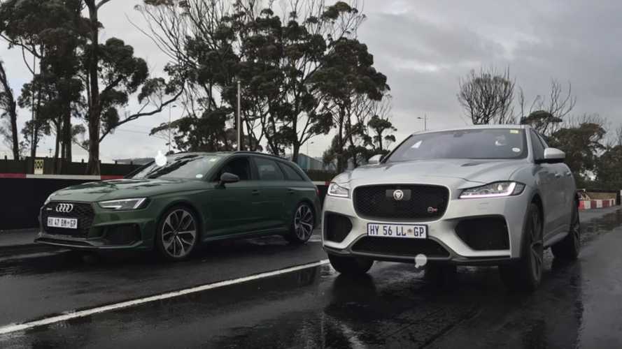 奧迪RS4 Avant，Jaguar F-Pace SVR在濕拖賽中相遇