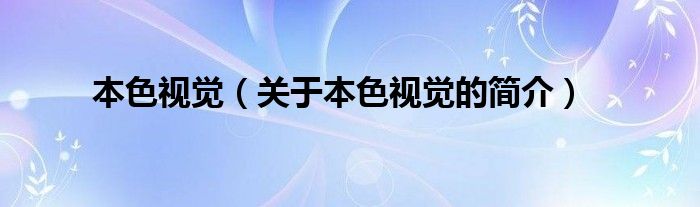 本色視覺(jué)（關(guān)于本色視覺(jué)的簡(jiǎn)介）