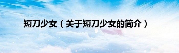 短刀少女（關于短刀少女的簡介）