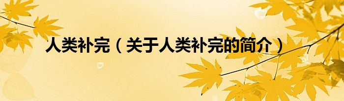 人類補完（關(guān)于人類補完的簡介）