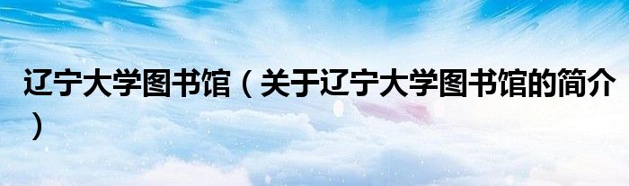 遼寧大學圖書館（關(guān)于遼寧大學圖書館的簡介）