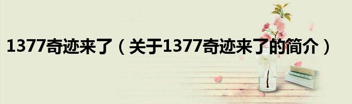 1377奇跡來了（關(guān)于1377奇跡來了的簡介）