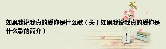 如果我說我真的愛你是什么歌（關(guān)于如果我說我真的愛你是什么歌的簡(jiǎn)介）