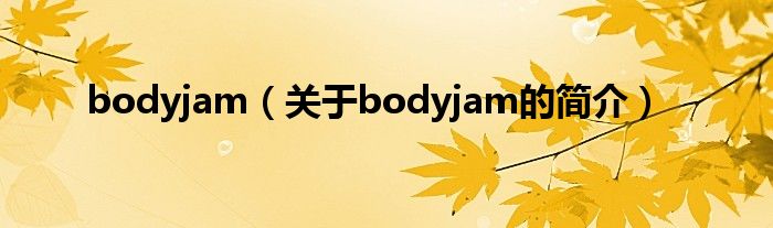 bodyjam（關(guān)于bodyjam的簡(jiǎn)介）