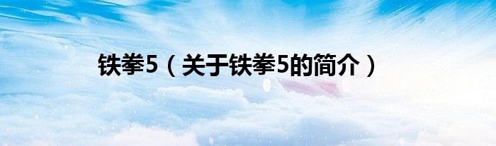 鐵拳5（關于鐵拳5的簡介）
