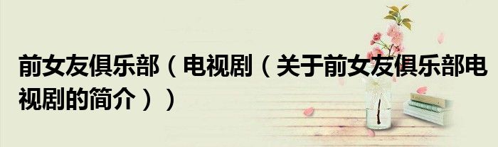 前女友俱樂部（電視?。P(guān)于前女友俱樂部電視劇的簡介））