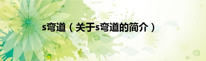 s彎道（關于s彎道的簡介）