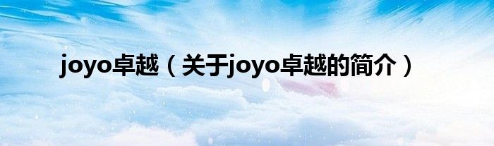 joyo卓越（關(guān)于joyo卓越的簡介）