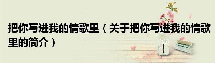 把你寫進我的情歌里（關于把你寫進我的情歌里的簡介）