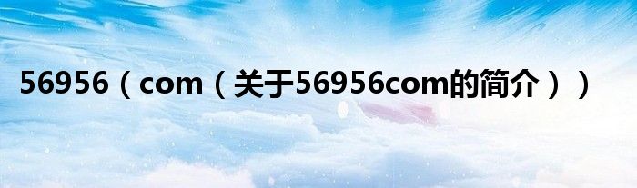 56956（com（關(guān)于56956com的簡(jiǎn)介））
