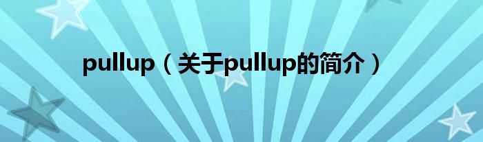 pullup（關于pullup的簡介）