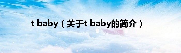 t baby（關于t baby的簡介）
