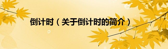 倒計時（關于倒計時的簡介）