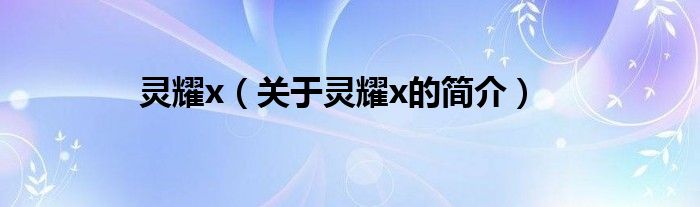 靈耀x（關(guān)于靈耀x的簡(jiǎn)介）