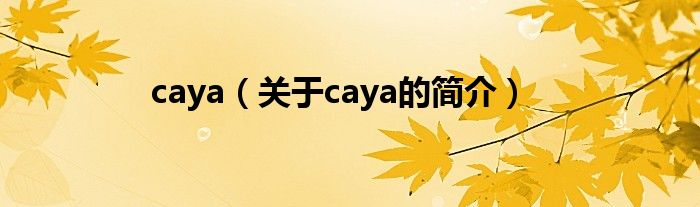 caya（關(guān)于caya的簡介）