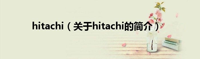 hitachi（關(guān)于hitachi的簡(jiǎn)介）