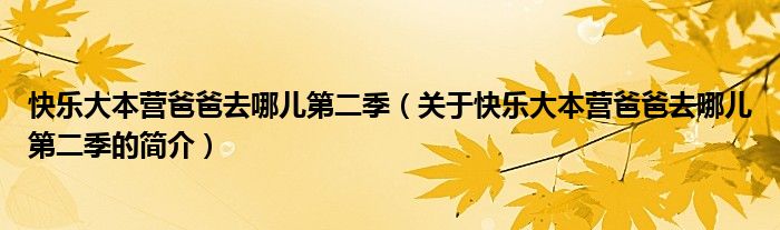 快樂大本營(yíng)爸爸去哪兒第二季（關(guān)于快樂大本營(yíng)爸爸去哪兒第二季的簡(jiǎn)介）