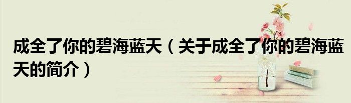 成全了你的碧海藍天（關于成全了你的碧海藍天的簡介）