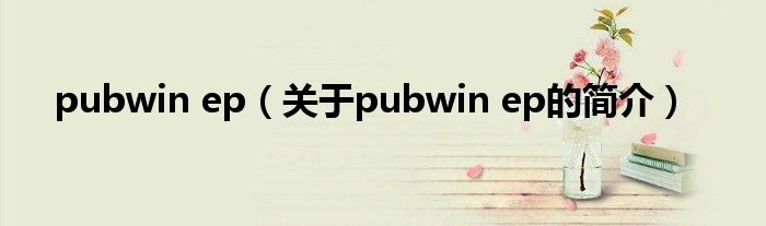 pubwin ep（關于pubwin ep的簡介）