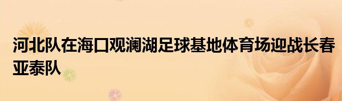 河北隊在?？谟^瀾湖足球基地體育場迎戰(zhàn)長春亞泰隊