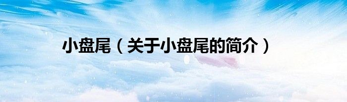 小盤尾（關(guān)于小盤尾的簡(jiǎn)介）