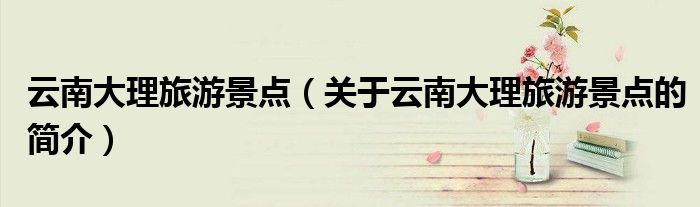 云南大理旅游景點（關(guān)于云南大理旅游景點的簡介）