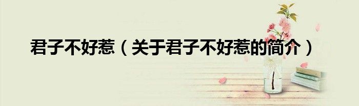 君子不好惹（關(guān)于君子不好惹的簡(jiǎn)介）