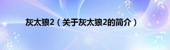 灰太狼2（關(guān)于灰太狼2的簡(jiǎn)介）