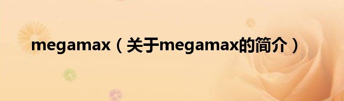 megamax（關于megamax的簡介）