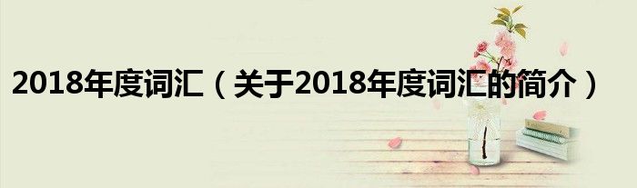 2018年度詞匯（關(guān)于2018年度詞匯的簡(jiǎn)介）