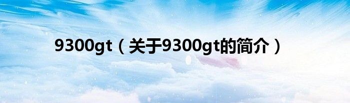 9300gt（關(guān)于9300gt的簡介）