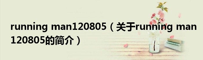 running man120805（關于running man120805的簡介）