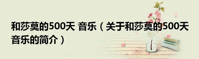 和莎莫的500天 音樂（關(guān)于和莎莫的500天 音樂的簡介）