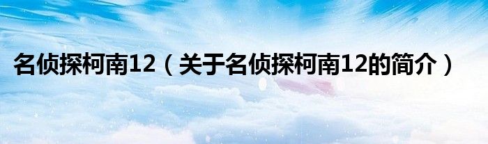 名偵探柯南12（關(guān)于名偵探柯南12的簡(jiǎn)介）