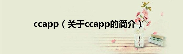 ccapp（關(guān)于ccapp的簡介）