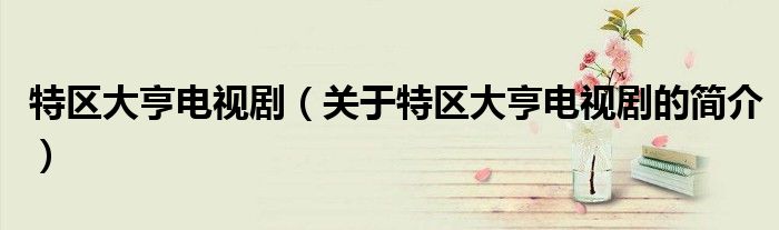 特區(qū)大亨電視?。P(guān)于特區(qū)大亨電視劇的簡(jiǎn)介）