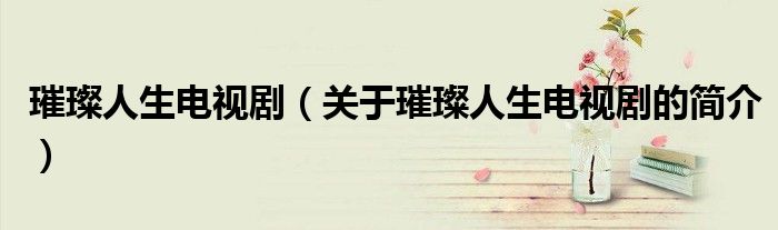 璀璨人生電視?。P(guān)于璀璨人生電視劇的簡介）