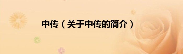 中傳（關(guān)于中傳的簡(jiǎn)介）