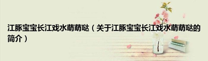 江豚寶寶長江戲水萌萌噠（關于江豚寶寶長江戲水萌萌噠的簡介）