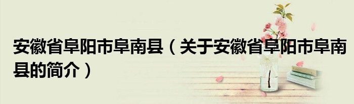 安徽省阜陽市阜南縣（關(guān)于安徽省阜陽市阜南縣的簡(jiǎn)介）