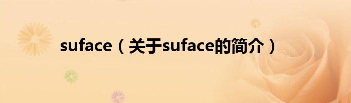 suface（關(guān)于suface的簡介）