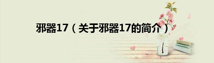 邪器17（關(guān)于邪器17的簡(jiǎn)介）