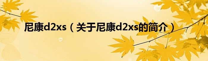 尼康d2xs（關(guān)于尼康d2xs的簡介）