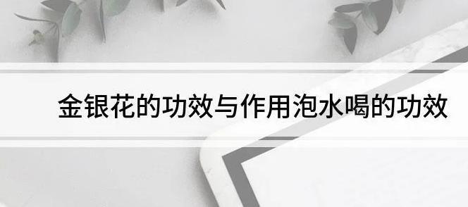 金銀花的功效與作用，泡水喝的功效