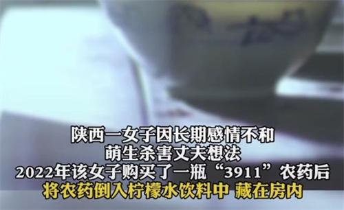 陜西榆林一女子將農(nóng)藥摻入飲料致丈夫中毒，被判5年徒刑