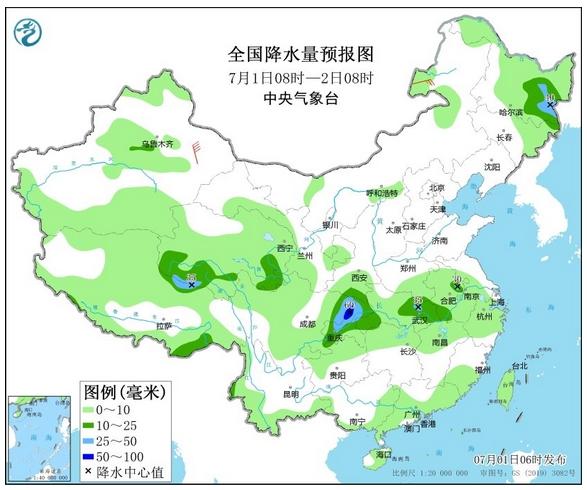 新一輪降雨過(guò)程接踵而至，華北黃淮高溫范圍縮減，注意防暑降溫和強(qiáng)降雨
