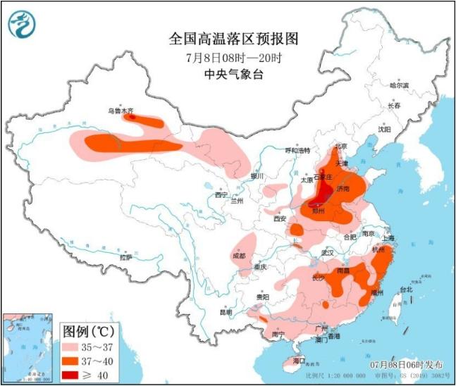 高溫天氣持續(xù)，河北河南山東等地局部達(dá)40℃以上