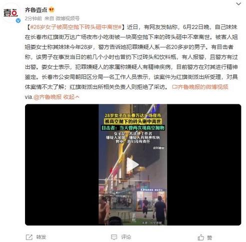 女子夜市被磚頭砸中離世，目擊者爆料：幾個(gè)小時(shí)前也曾扔過(guò)磚頭